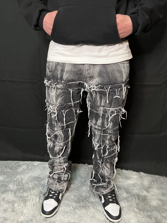JEANS RIPPED GRIGIO