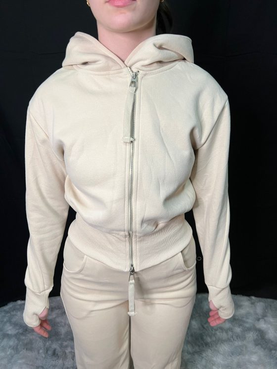 COMPLETO DONNA ZIP BEIGE - immagine 2